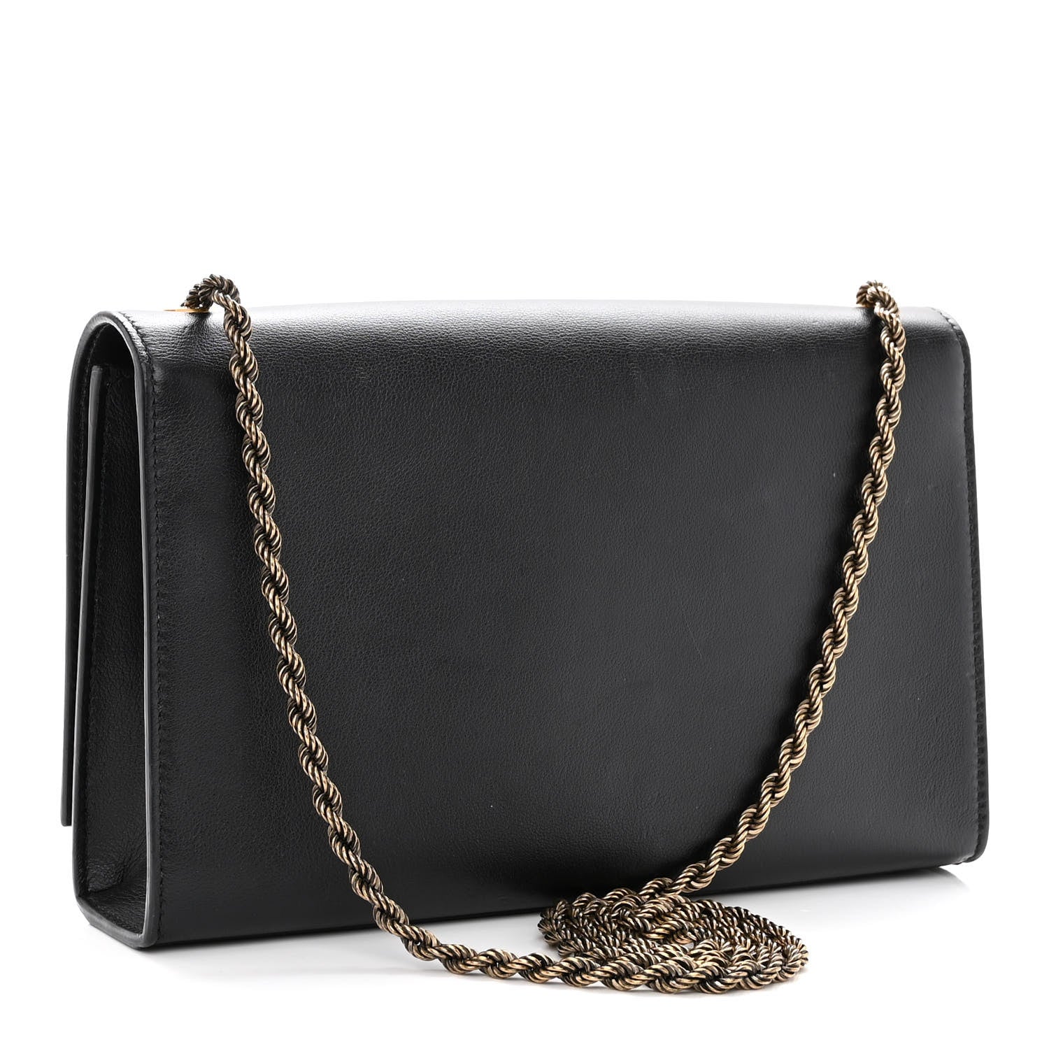 Saint Laurent Smooth Calfskin Medium Braided Monogram Kate Satchel Black 3 of 10