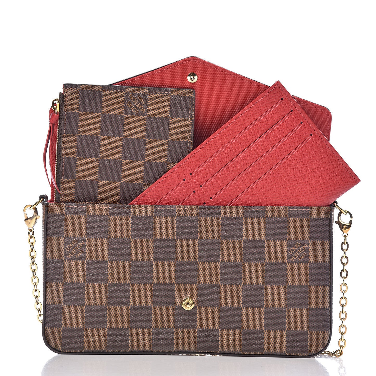 Damier Ebene Pochette Felicie Chain Wallet