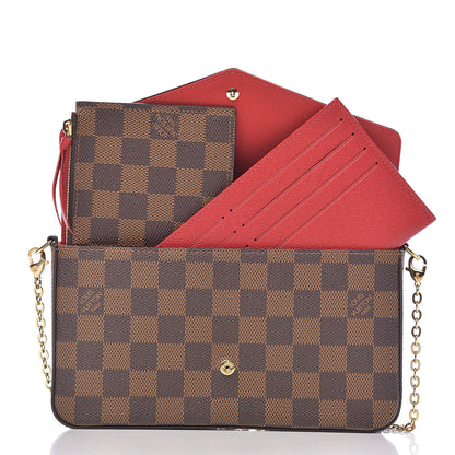 Louis Vuitton Damier Ebene Pochette Felicie Chain Wallet 12 of 12