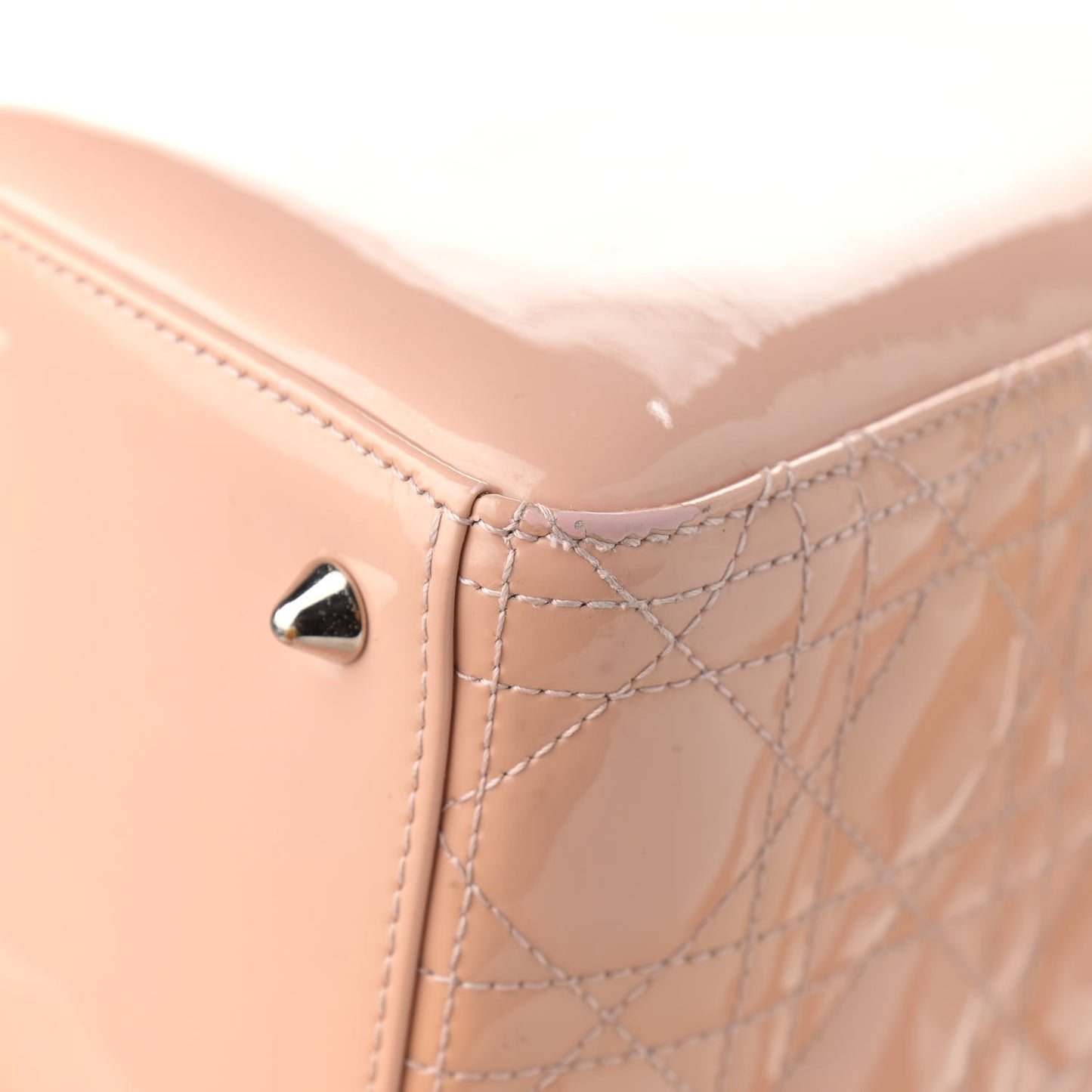 Patent Cannage Medium Lady Dior Pale Pink