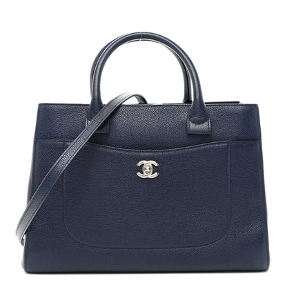 Chanel Grained Calfskin Small Neo Executive Shopper Tote Navy 1 of 12