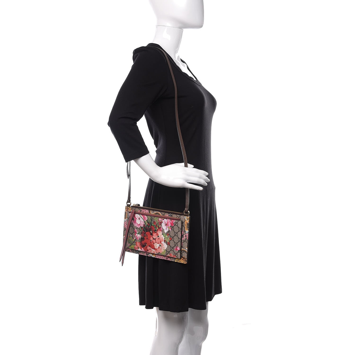 Gucci GG Supreme Monogram Bengal Blooms Shoulder Bag Beige Pink 2 of 12