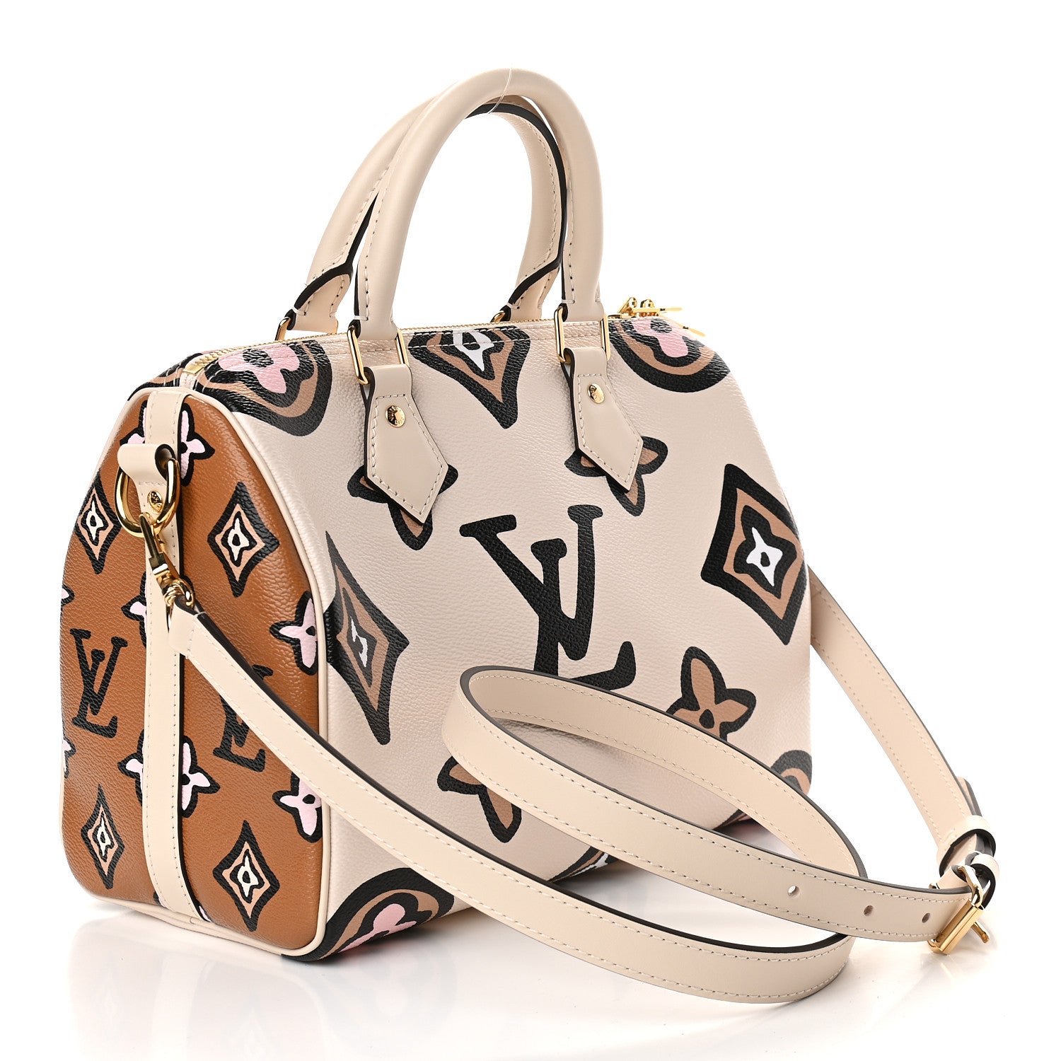 Louis Vuitton Monogram Giant Wild At Heart Speedy Bandouliere 25 Creme 3 of 8