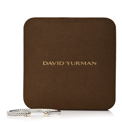 David Yurman Sterling Silver 14K Yellow Gold 4mm Cable Classics Bracelet 5 of 5