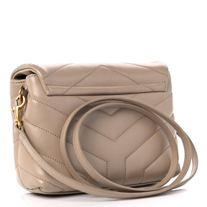 Saint Laurent Calfskin Y Quilted Monogram Toy Loulou Crossbody Bag Dark Beige 3 of 17