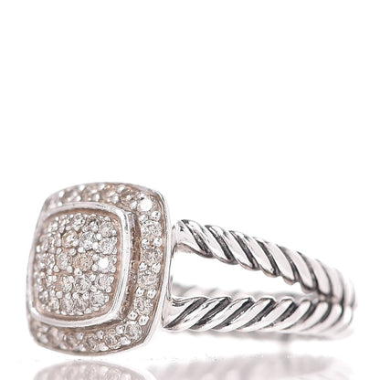 David Yurman Sterling Silver Diamond 7mm Petite Albion Pave Ring 52 6 3 of 5