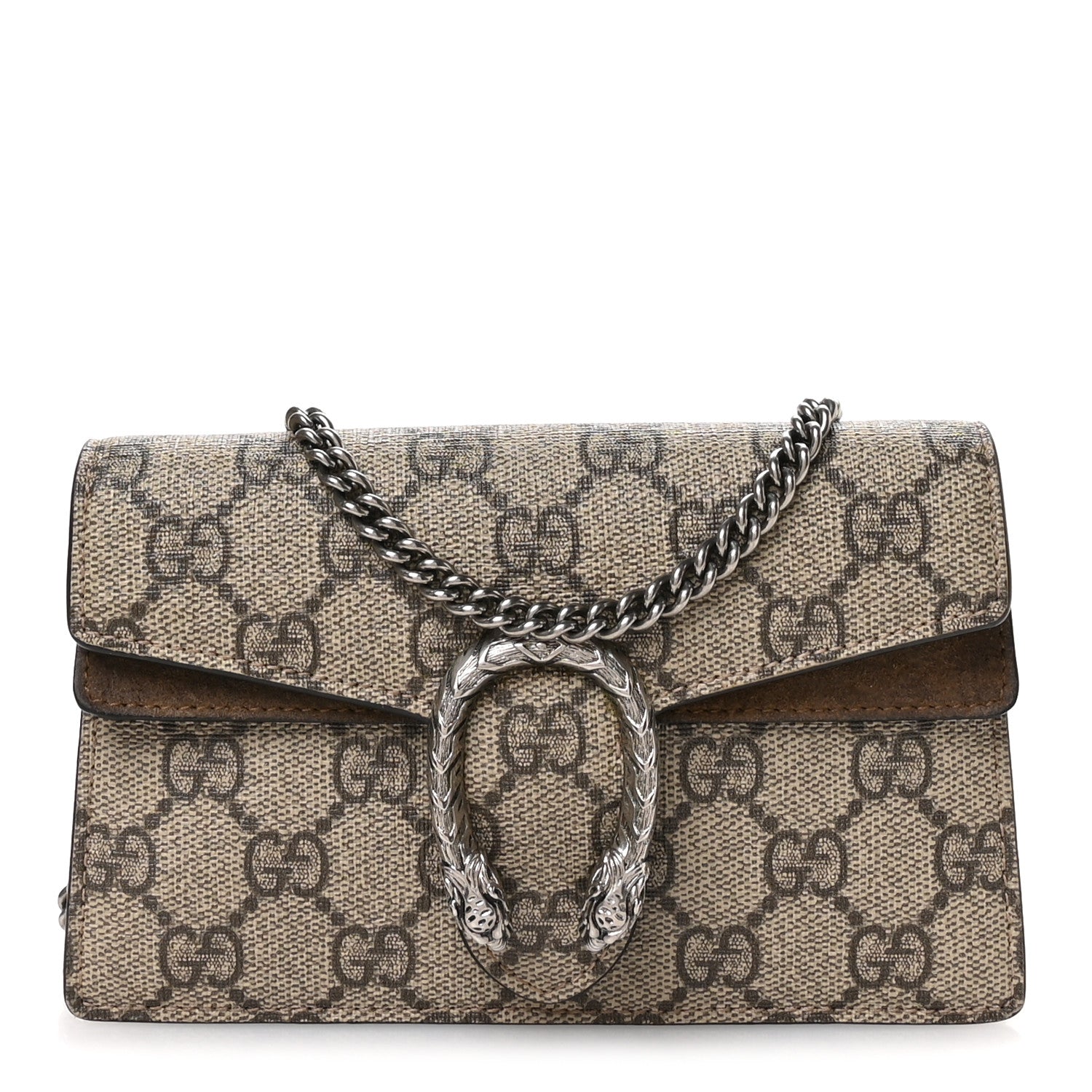 Gucci GG Supreme Monogram Super Mini Dionysus Shoulder Bag Taupe 1 of 9