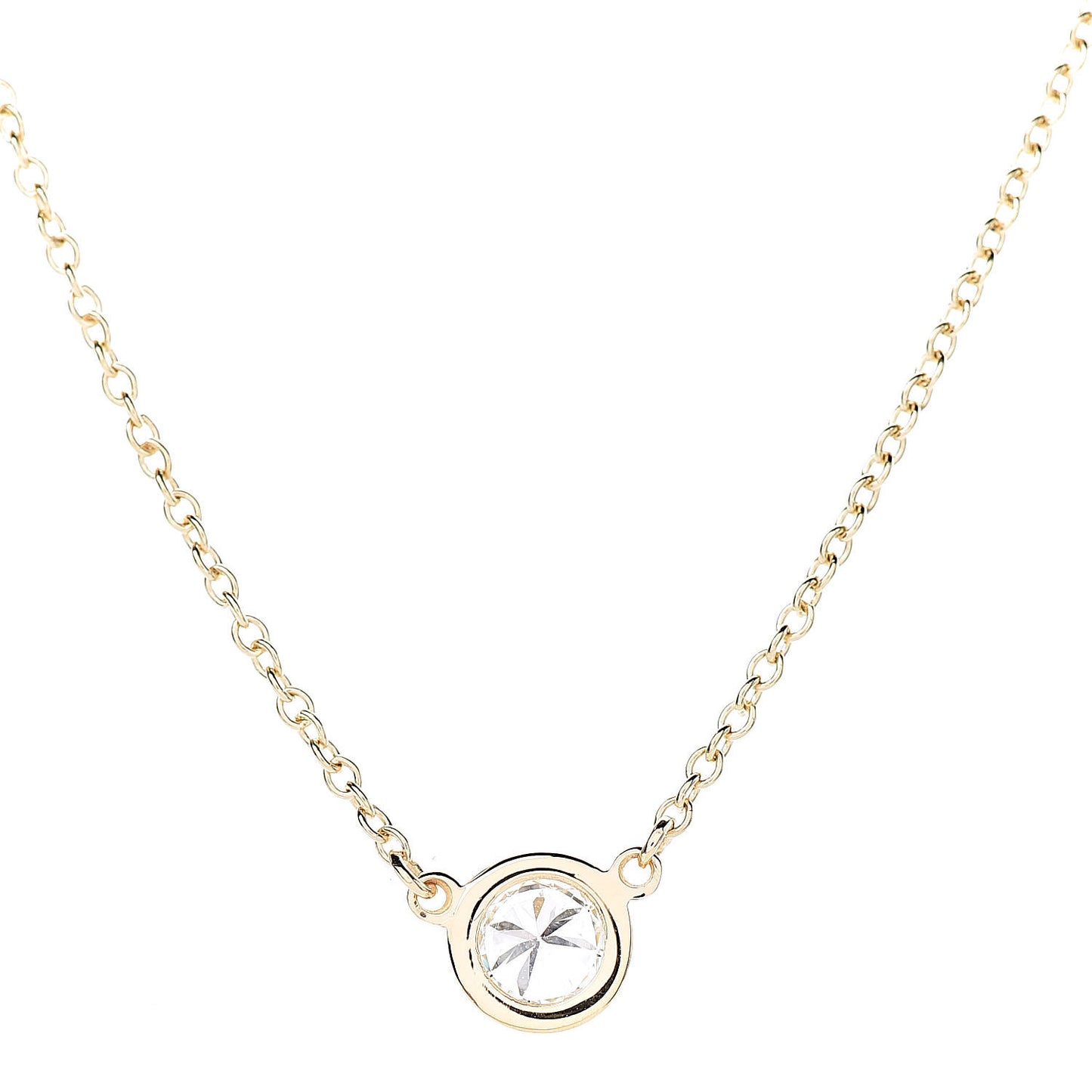 18K Yellow Gold Diamond .25ct Elsa Peretti Diamonds by the Yard Pendant Necklace