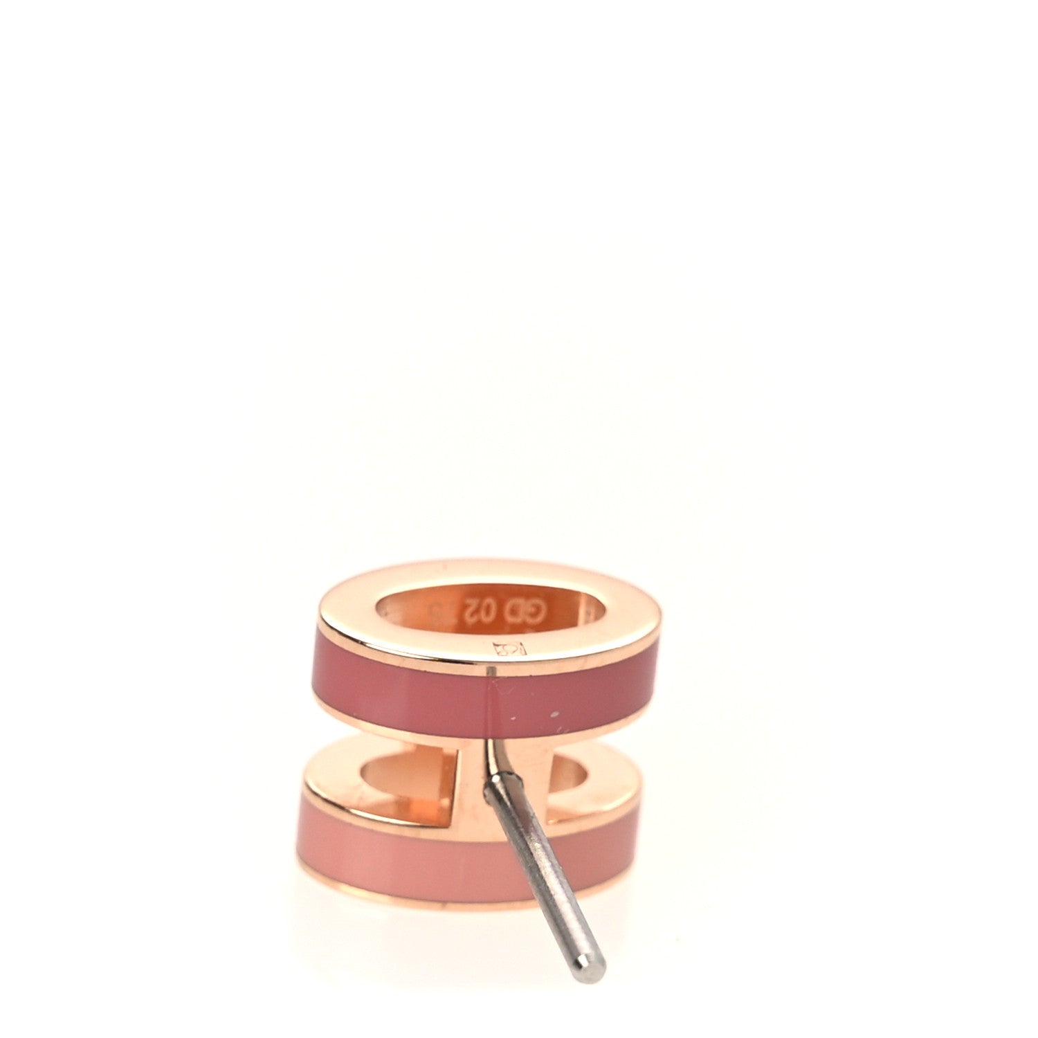 Hermes Rose Gold Lacquered Mini Pop H Rocabar Earrings Beaute 7 of 8