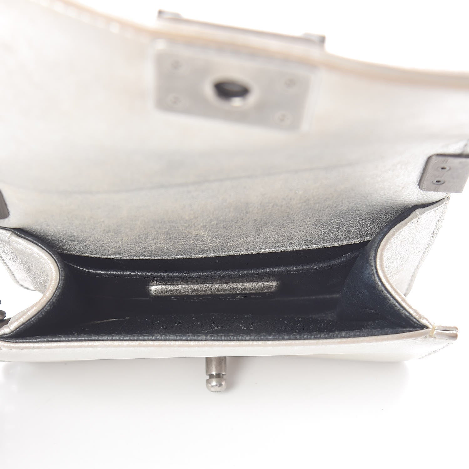 Chanel Metallic Galuchat Stingray Mini Boy Flap Silver 5 of 15