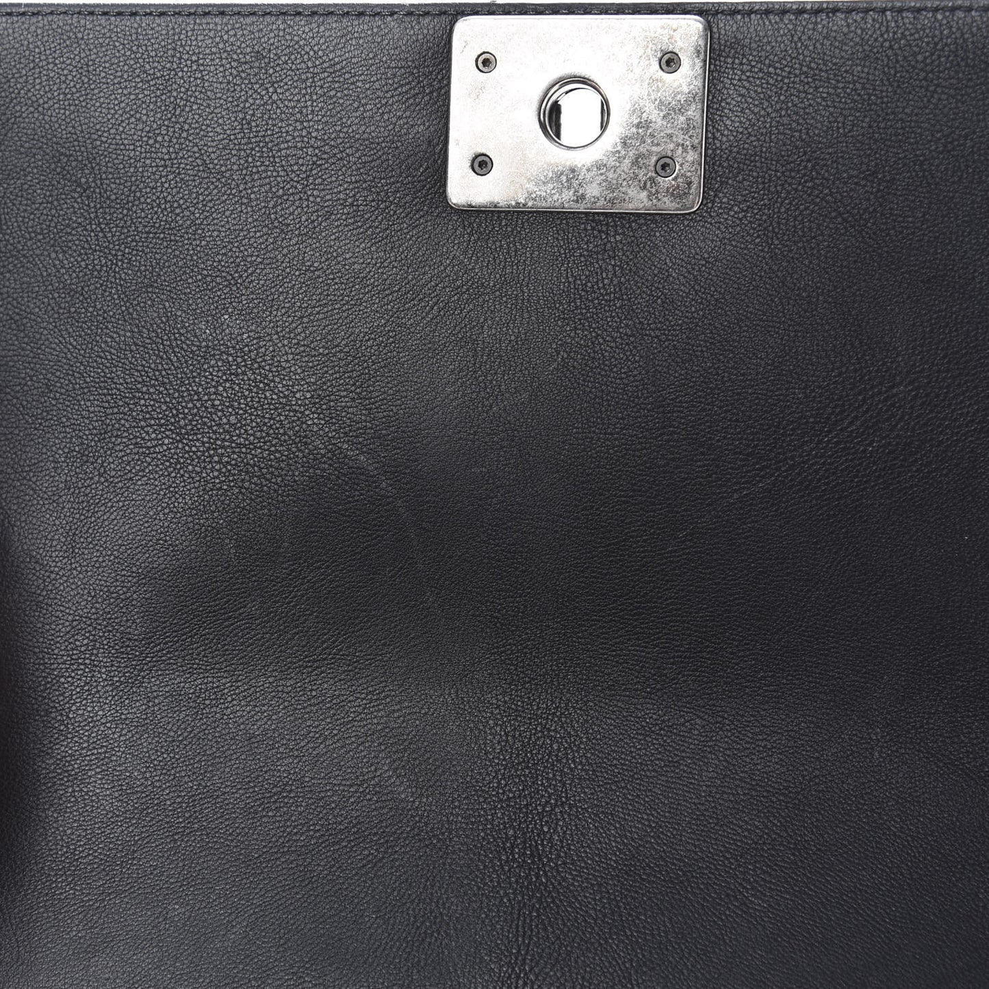 Calfskin Double Stitch Medium Boy Flap Black