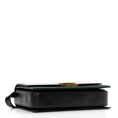 Saint Laurent Smooth Calfskin Suede Medium Bellechasse Black Dark Green 4 of 11