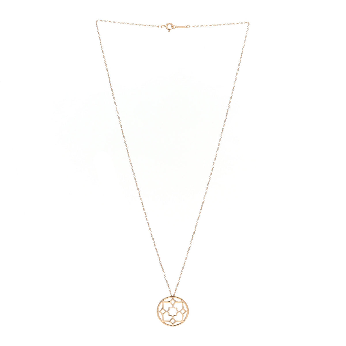 Tiffany 18K Yellow Gold Paloma Picasso Zellige Medallion Pendant Necklace 3 of 6
