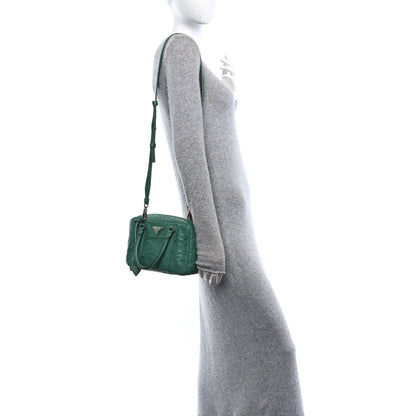 Prada Nappa Antique Medium Re-Edition 2001 Two Handle Bag Green 2 of 9