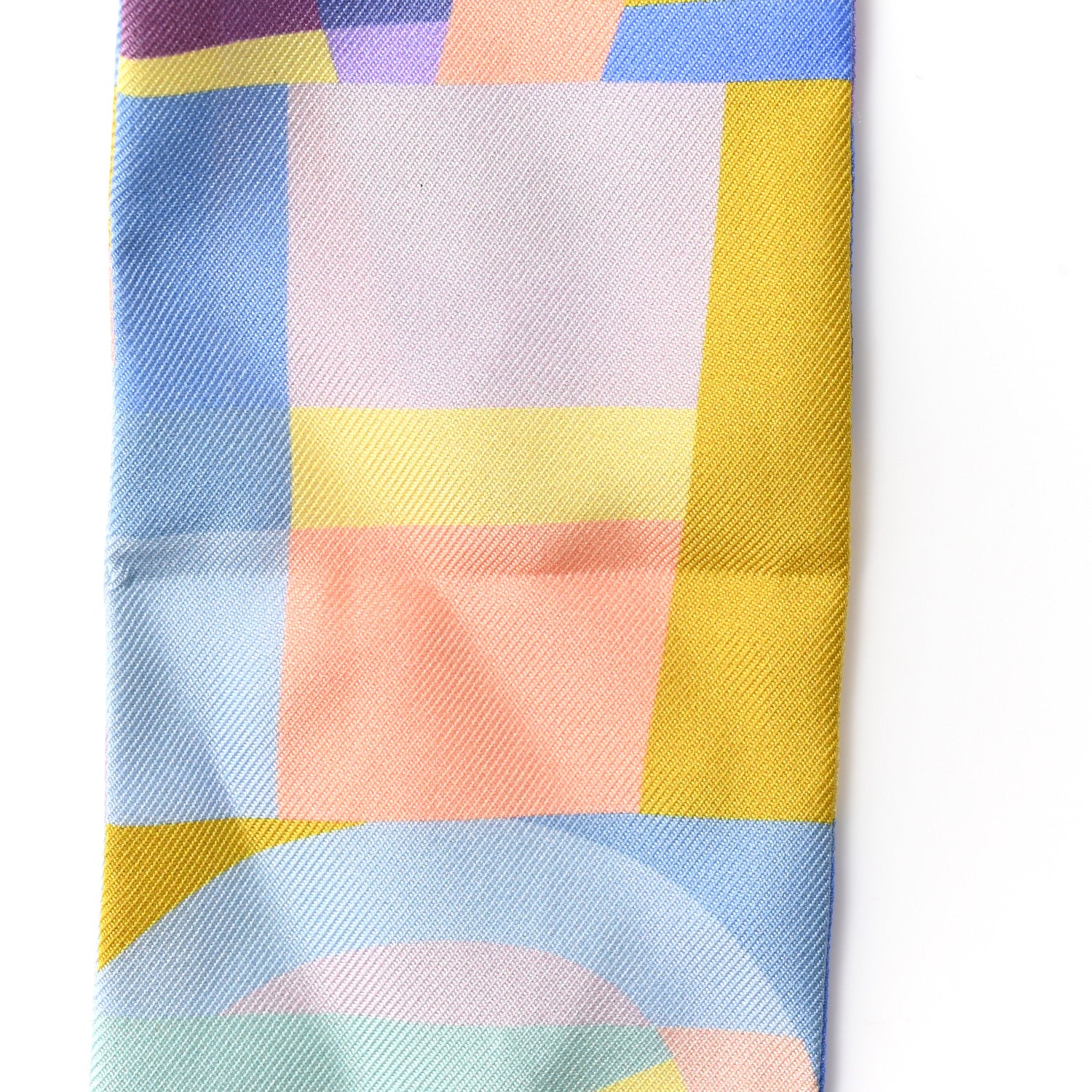 Chanel Silk CC Slim Bandeau Blue Light Green Yellow 6 of 7