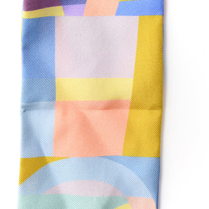 Chanel Silk CC Slim Bandeau Blue Light Green Yellow 6 of 7