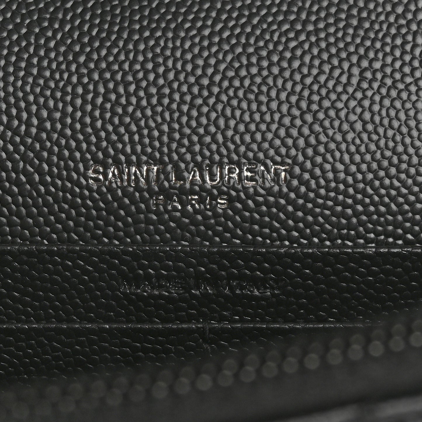 Grain De Poudre Matelasse Chevron Monogram Monochrome Envelope Chain Wallet Black