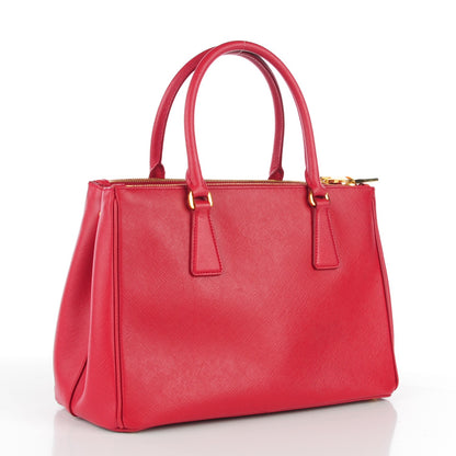 Prada Saffiano Small Galleria Double Zip Tote Fuoco 3 of 9