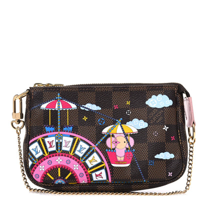 Louis Vuitton Damier Ebene 2020 Christmas Animation Big Wheel Mini Pochette Accessories Rose Ballerine 1 of 10