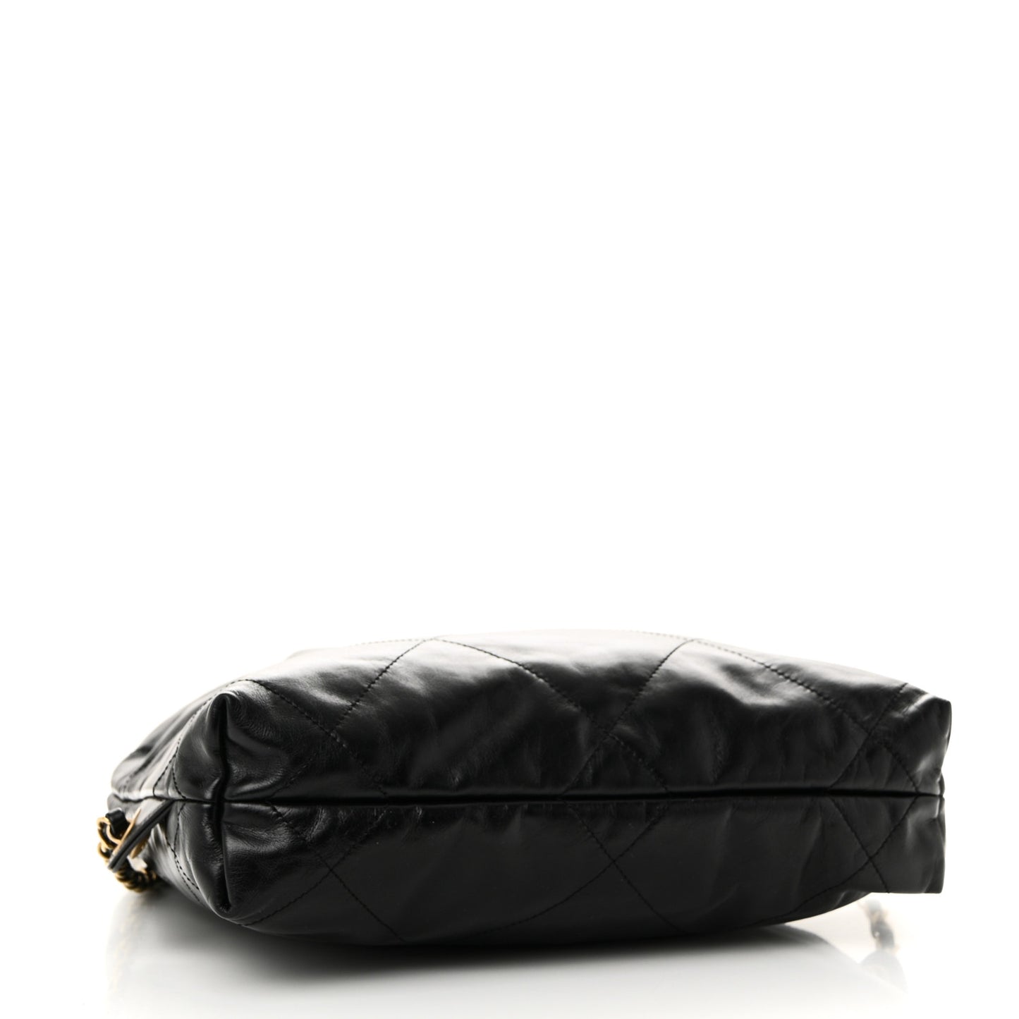 Shiny Calfskin Quilted Chanel 22 Backpack Black