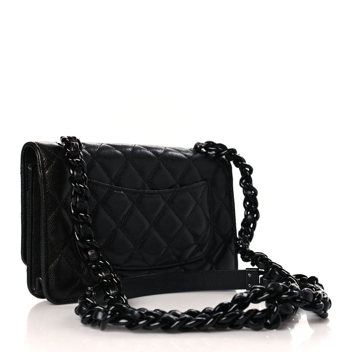 Caviar Quilted My Everything Wallet On Chain WOC Black