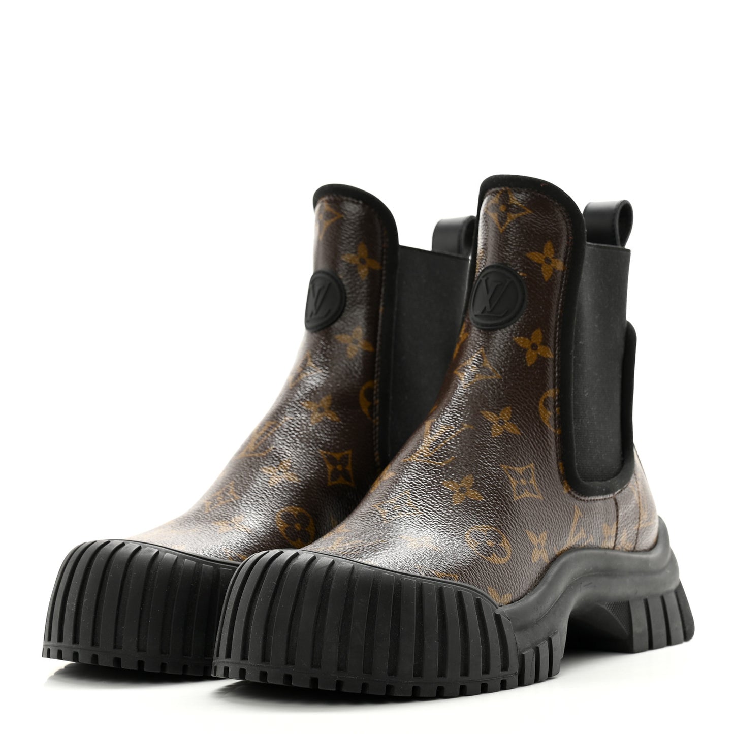 Patent Monogram Ruby Flat Ankle Boots 37 Black