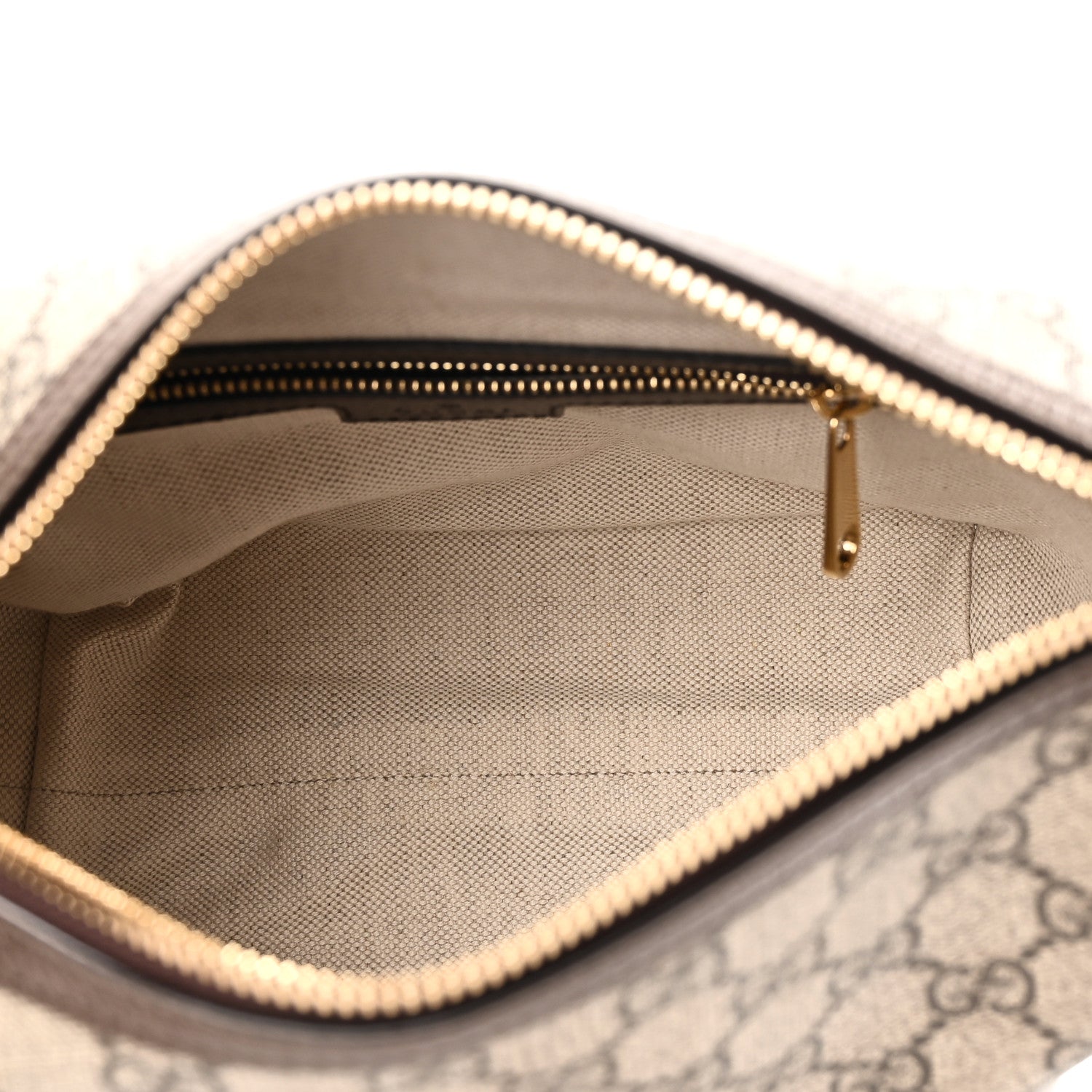 Gucci GG Supreme Monogram Textured Calfskin Web Super Mini Ophidia Shoulder Bag Beige Ebony New Acero 5 of 10
