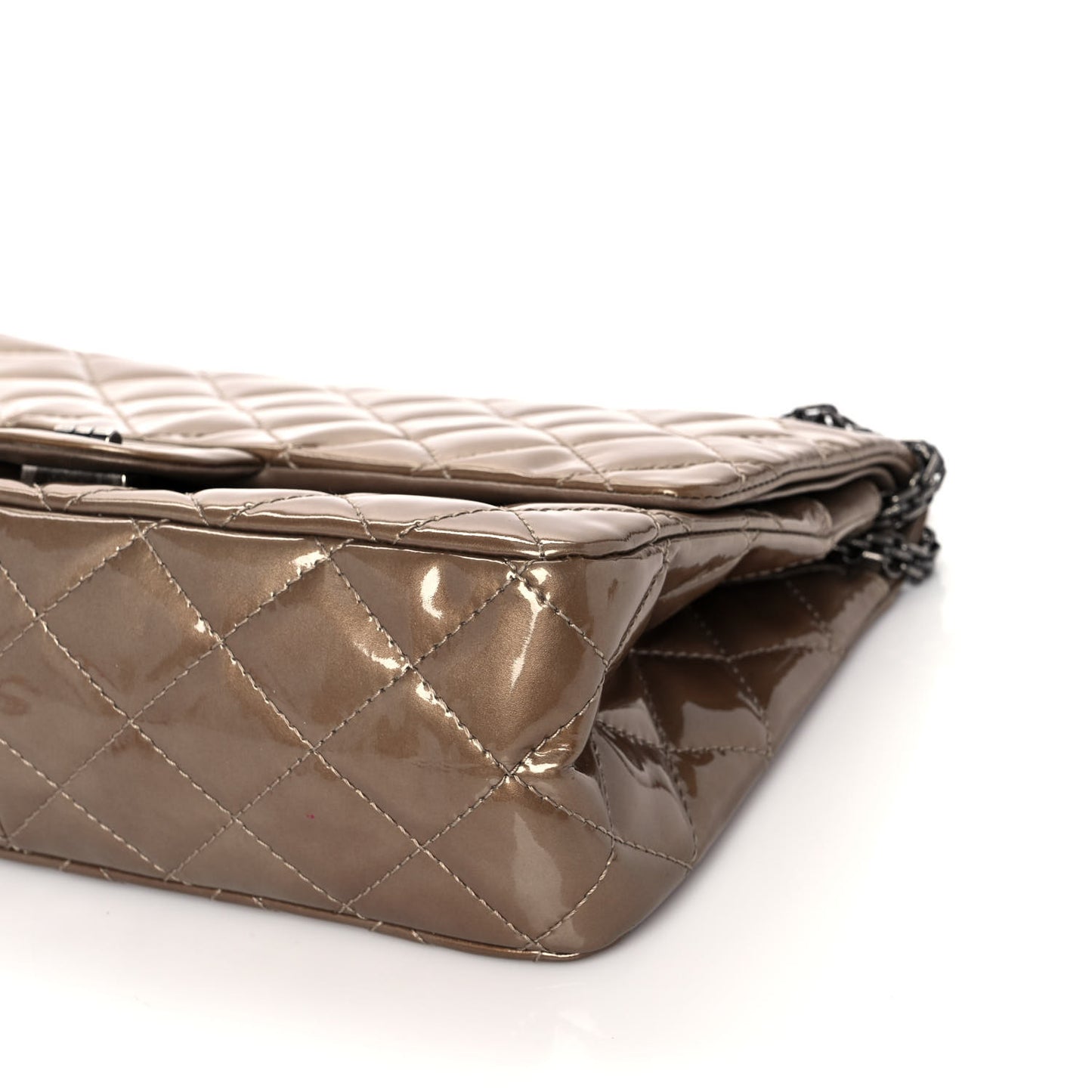 Patent Quilted 2.55 Reissue 227 Flap Taupe