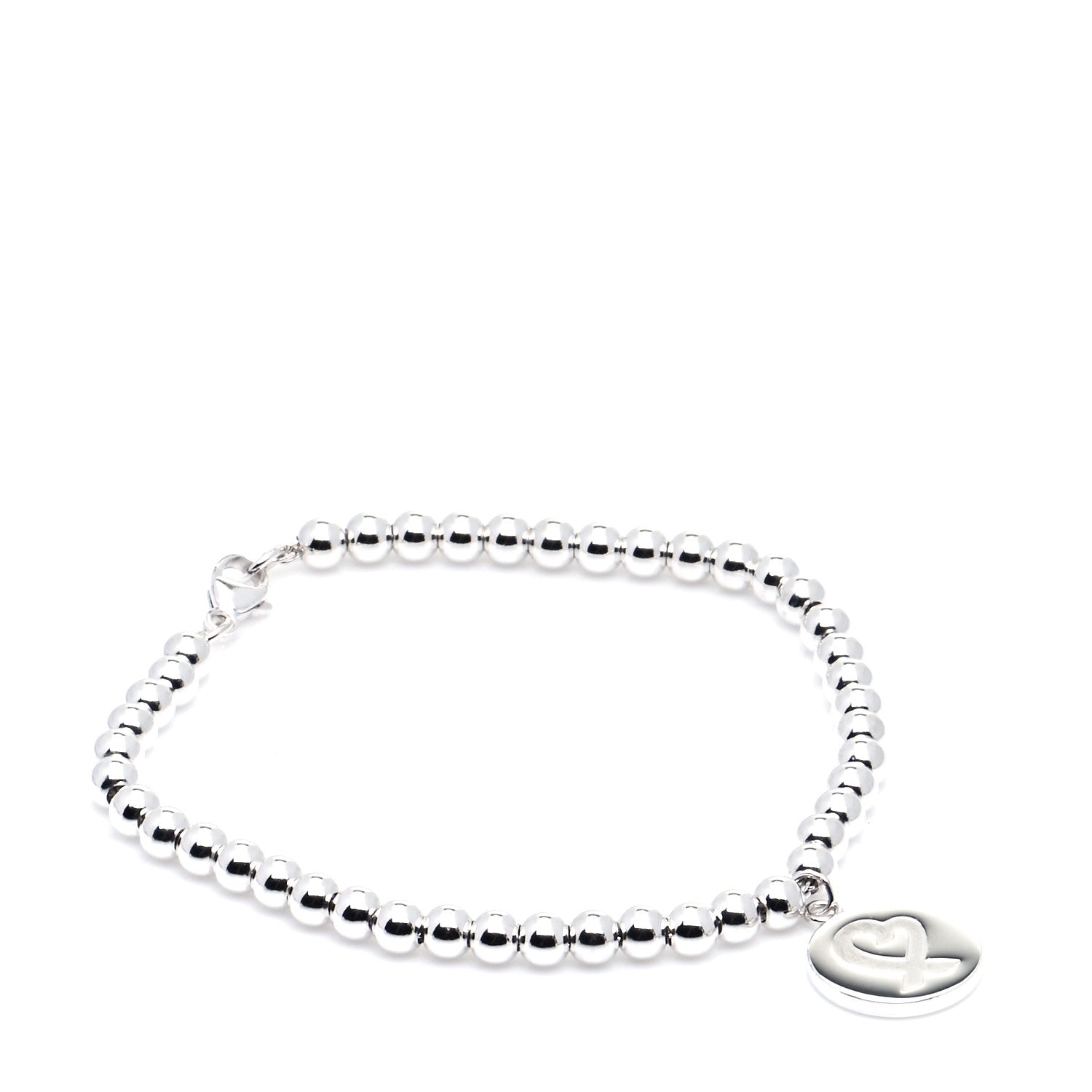 Tiffany Sterling Silver 4mm Paloma Picasso Loving Heart Tag Bead Bracelet 1 of 8