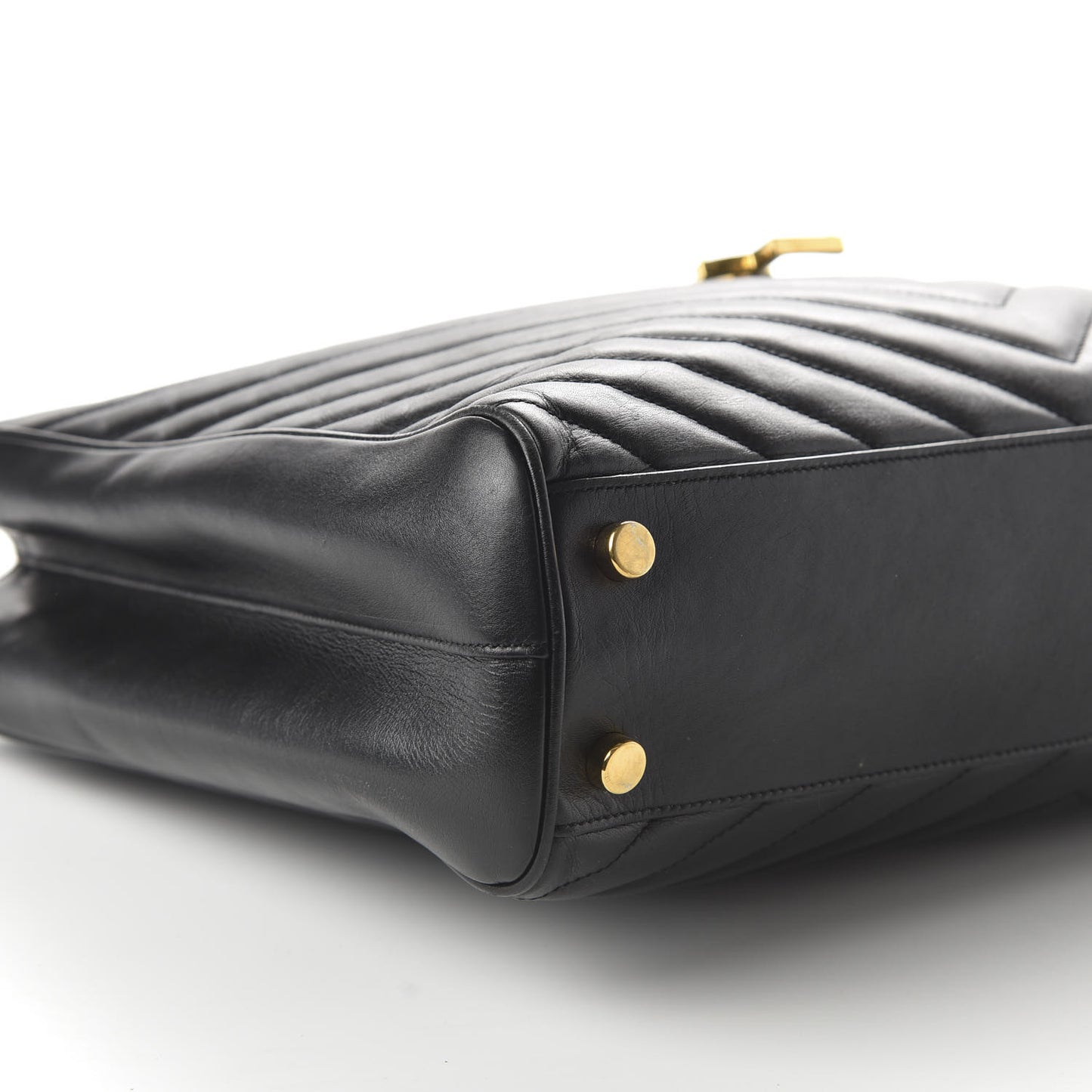 Lambskin Matelasse Chevron Monogram Shopping Bag Black