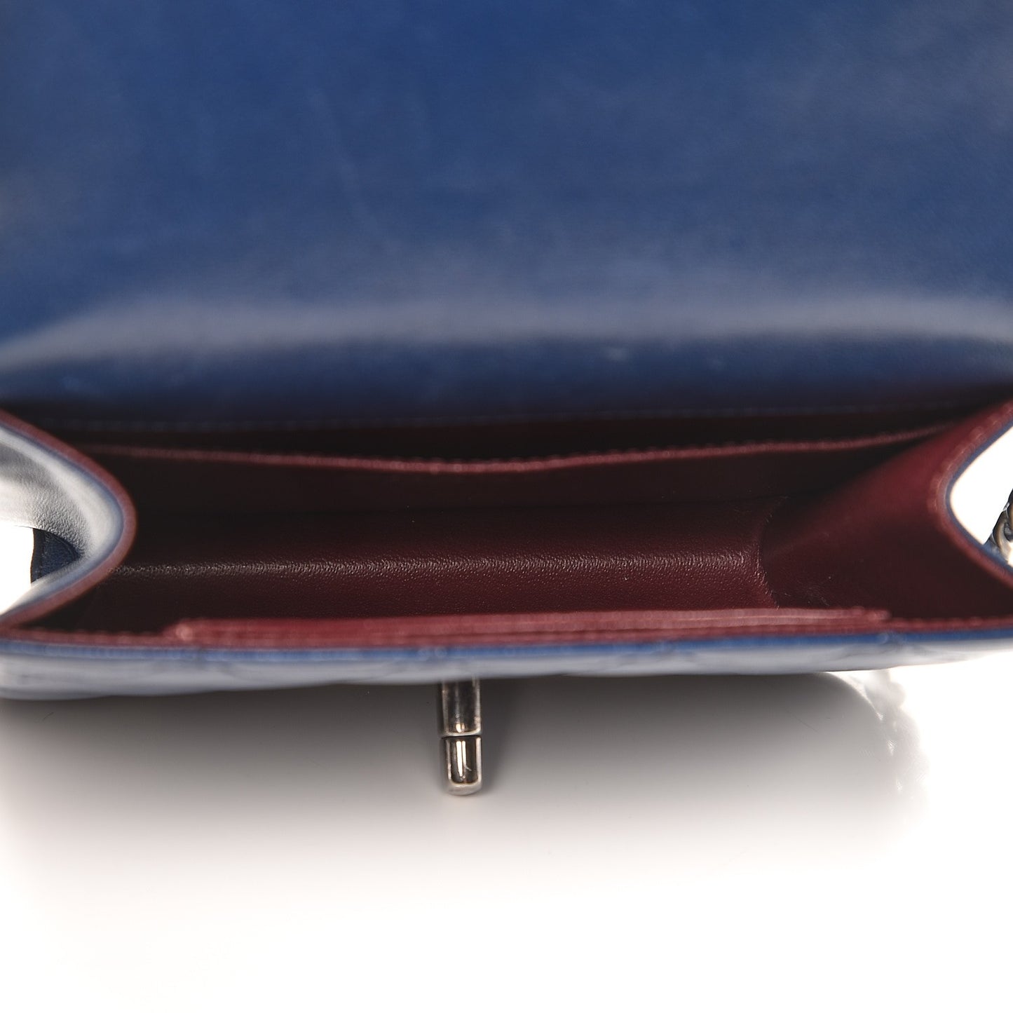 Lambskin Quilted Mini Crossing Times Flap Blue