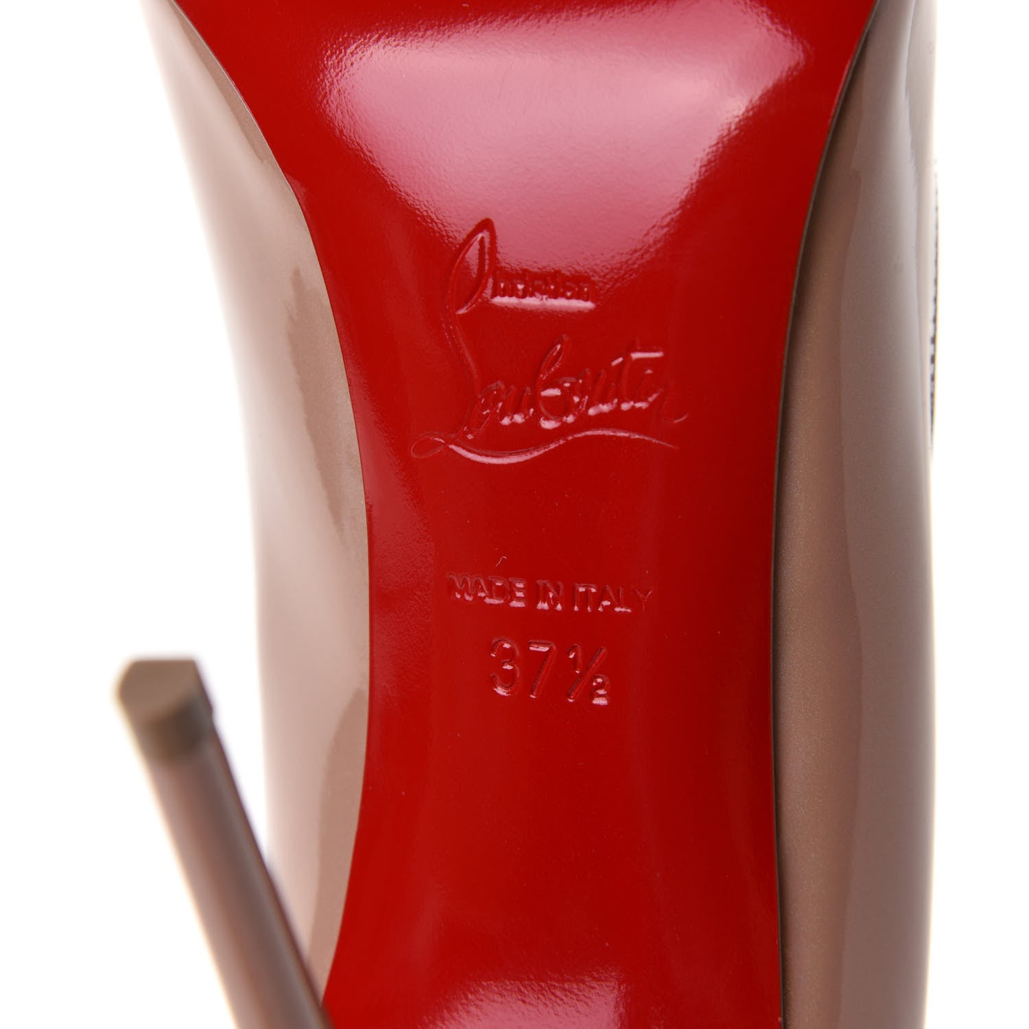 Christian Louboutin Patent Hot Chick 100 Pumps 37.5 Nude 14 of 18