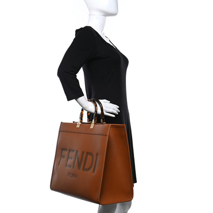 Fendi Vitello King Plexiglass Large Fendi Sunshine Shopper Tote Cuoio 2 of 10
