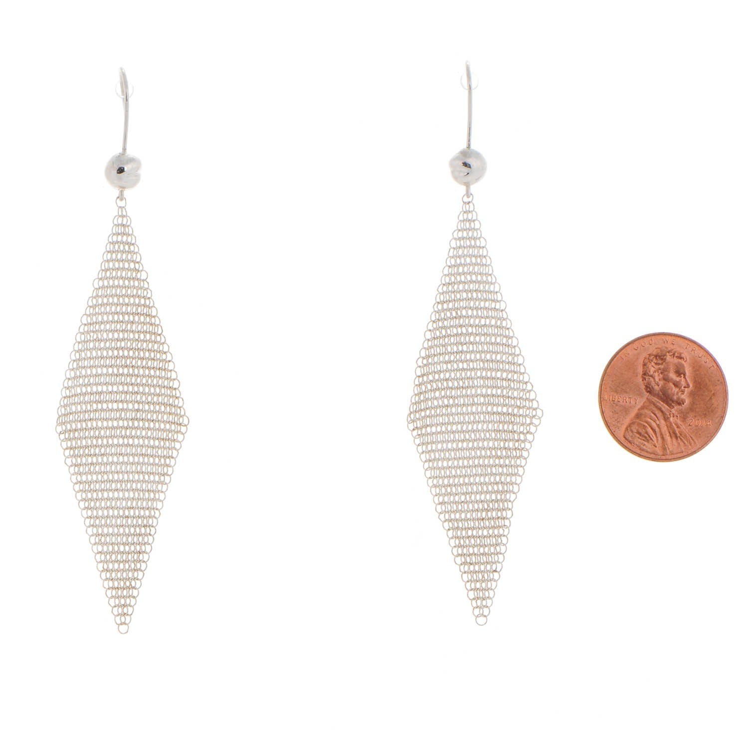 Tiffany Sterling Silver Small Elsa Peretti Mesh Earrings 2 of 5