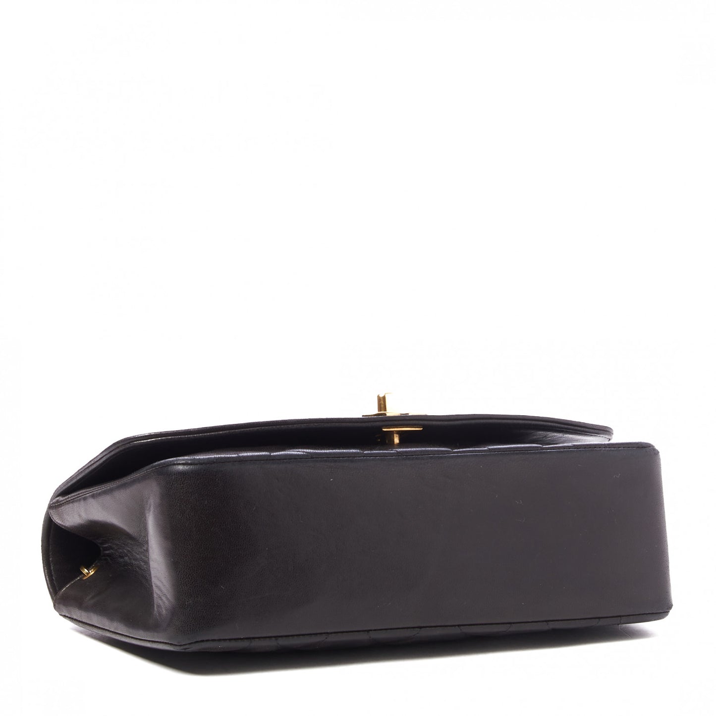 Lambskin Quilted Small Single Flap Black