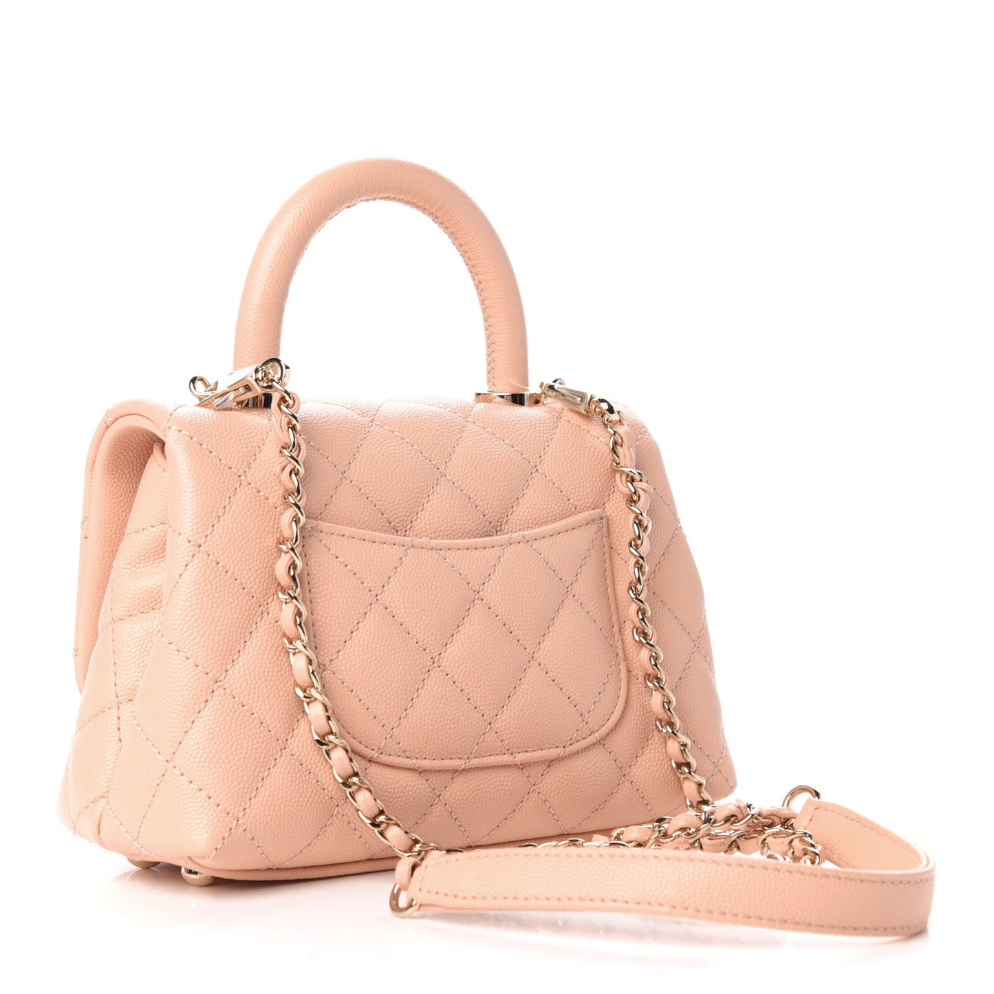 Caviar Quilted Extra Mini Coco Handle Flap Light Pink