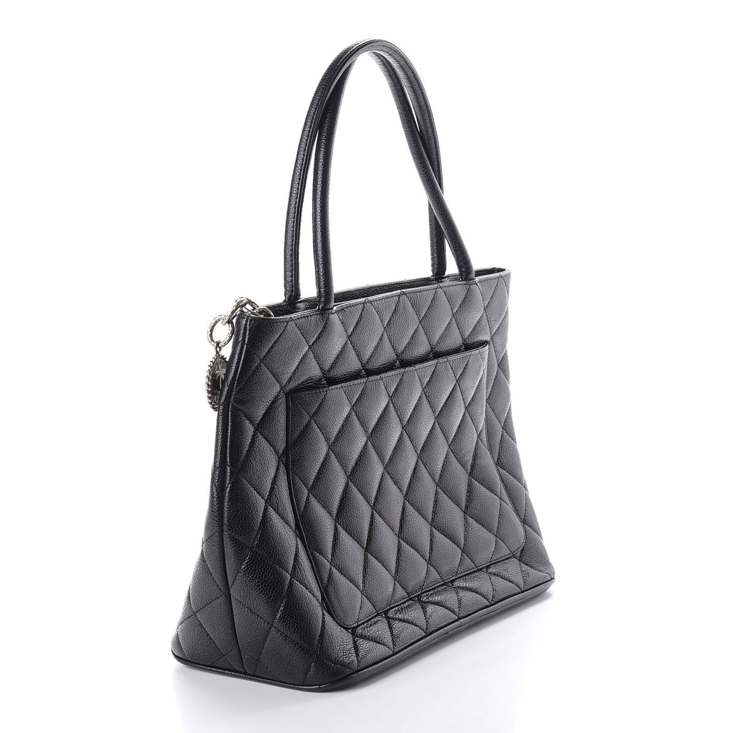 Caviar Quilted Medallion Tote Black