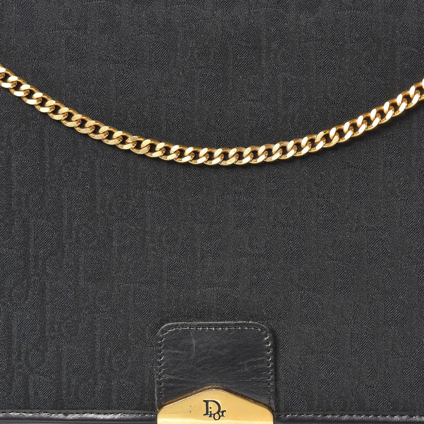 Monogram Chain Flap Black