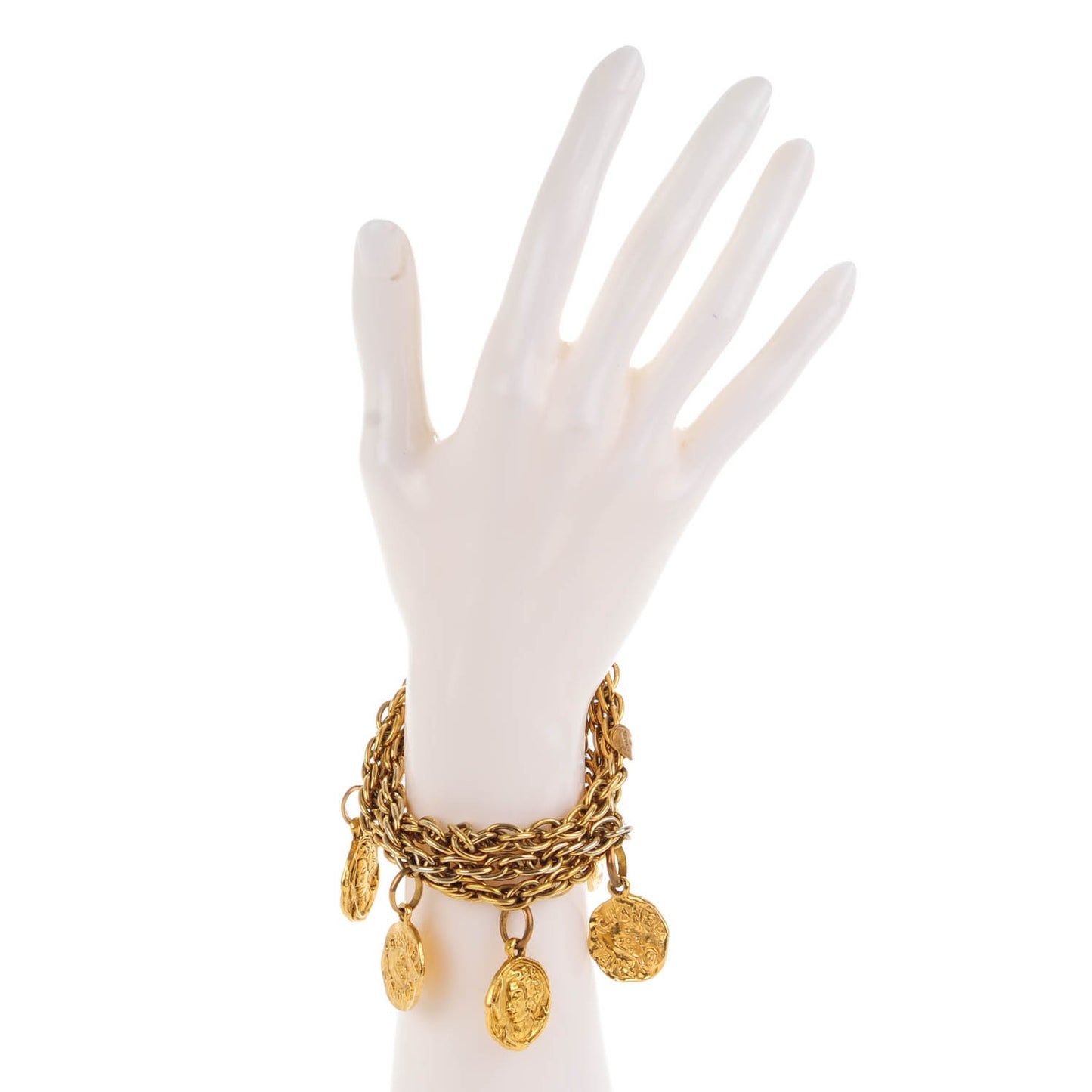 CC Medallion Charm Bracelet Gold