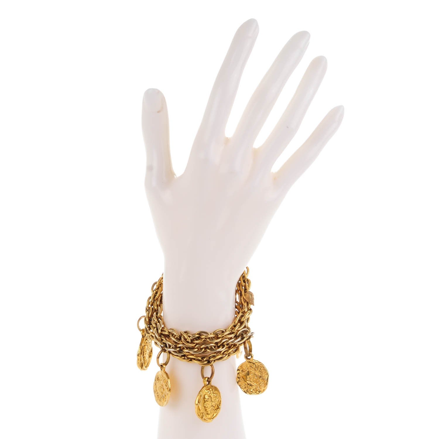 Chanel CC Medallion Charm Bracelet Gold 2 of 4