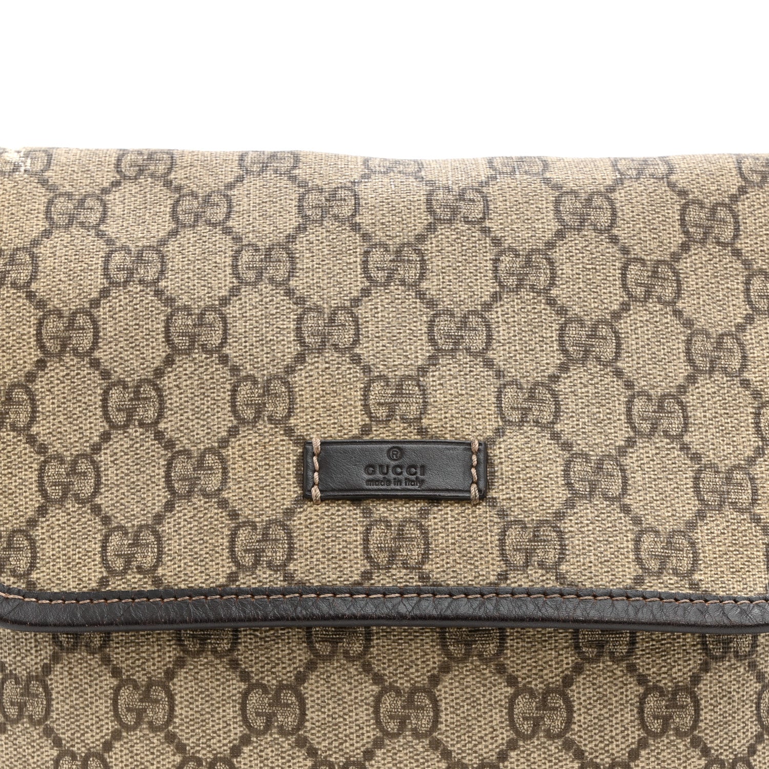 Gucci GG Plus Monogram Small Flap Messenger Bag Beige Dark Brown 8 of 10