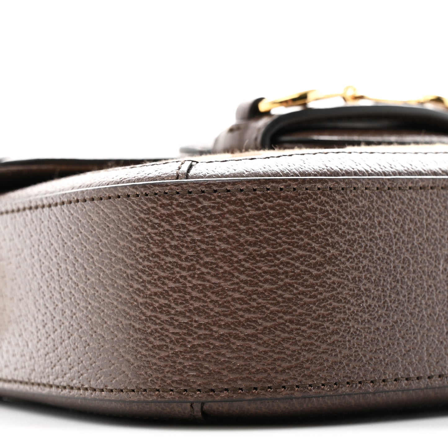 Monogram Jumbo GG Textured Dollar Calfskin Web Mini Horsebit 1955 Shoulder Bag Camel Ebony New Acero