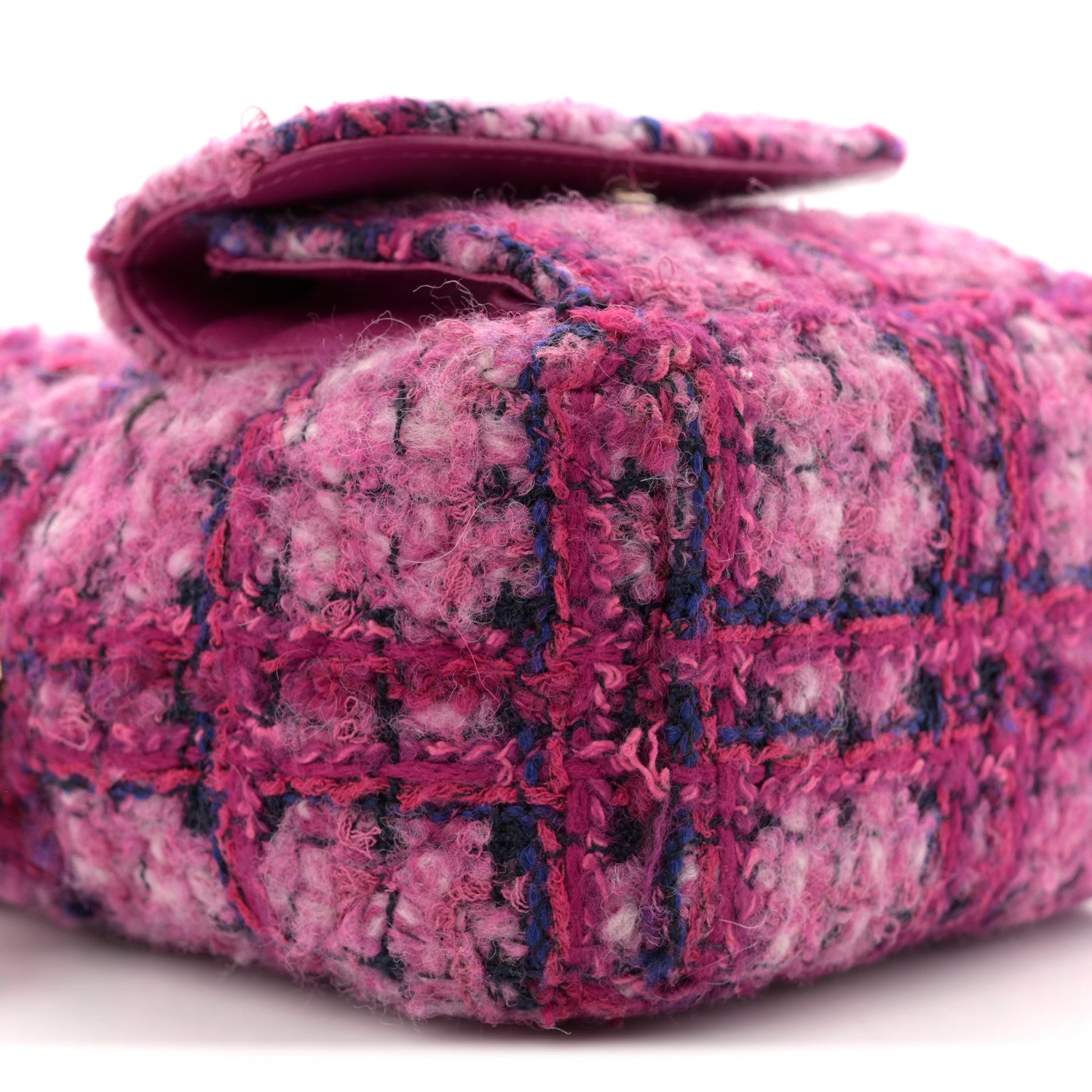 Chanel Tweed Quilted CC Mini Classic Backpack Fuchsia Navy 9 of 12
