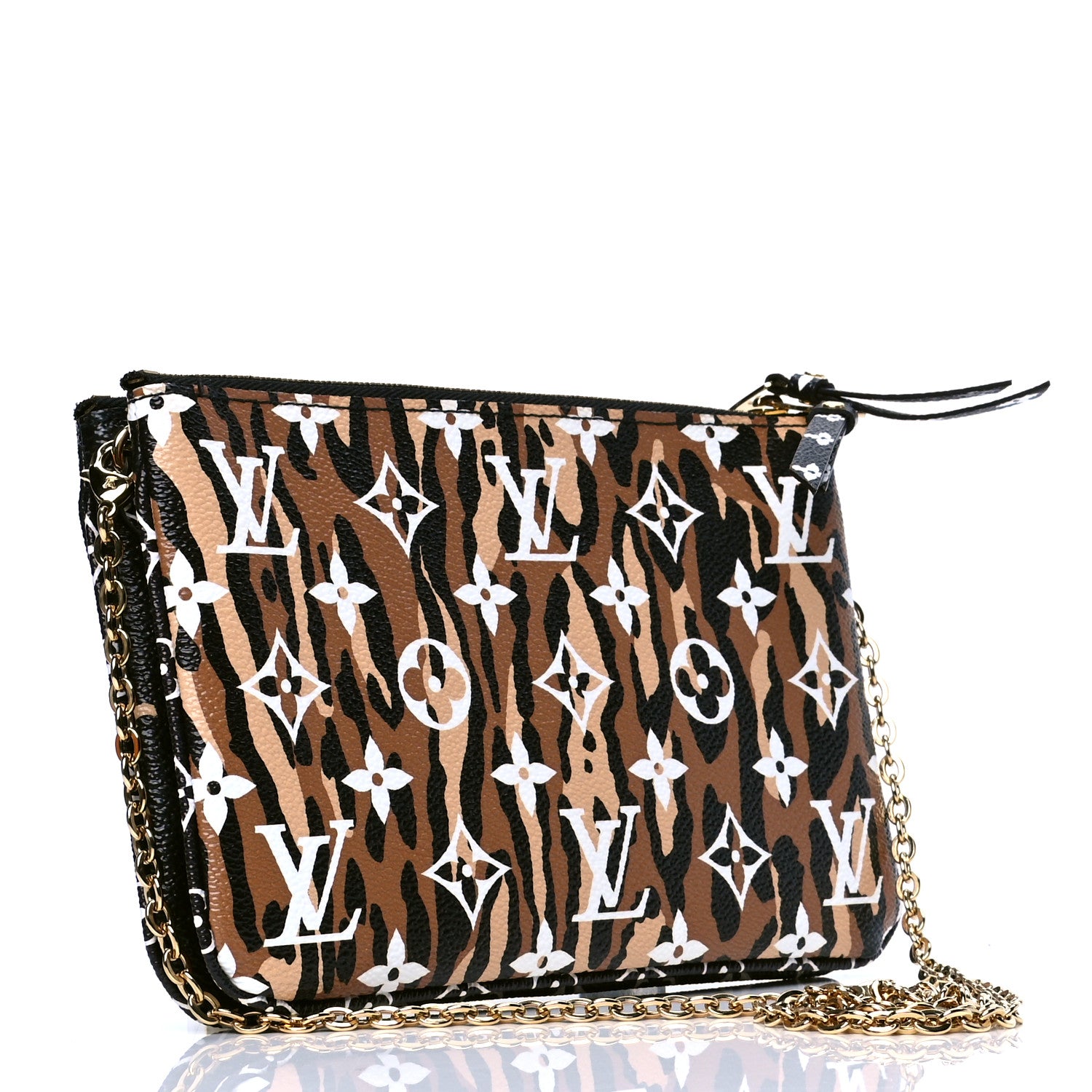 Louis Vuitton Monogram Giant Jungle Pochette Double Zip Black 2 of 4