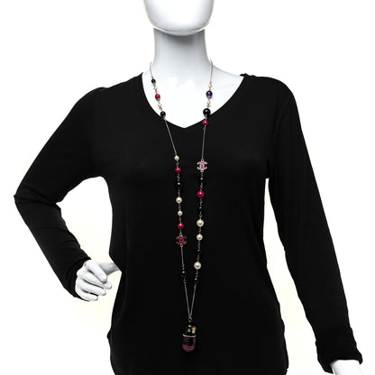 Chanel Resin Beaded Matryoshka Russian Doll Necklace Black Multicolor 2 of 5