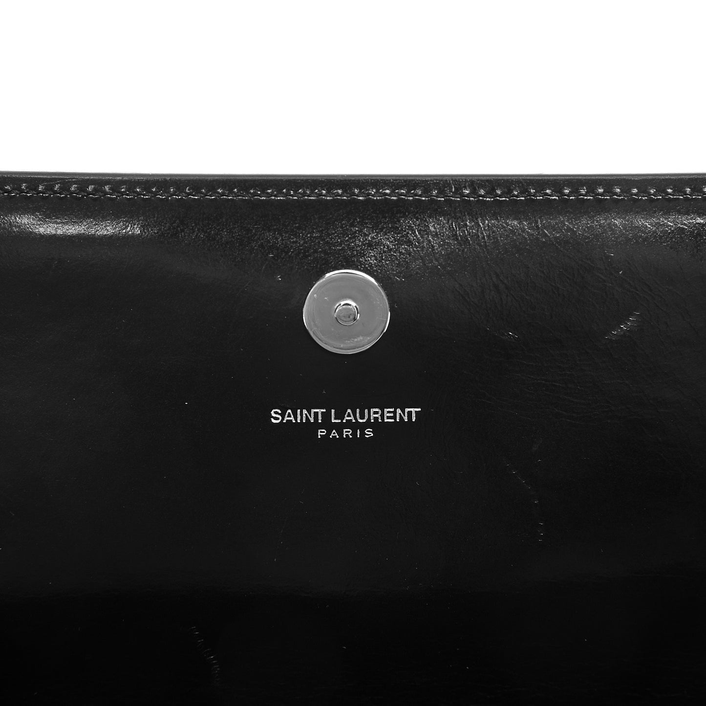 Ribbed Calfskin Opium Monogram Clutch Black