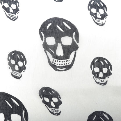 Alexander McQueen Silk Chiffon Skull Scarf Ivory Black 7 of 7