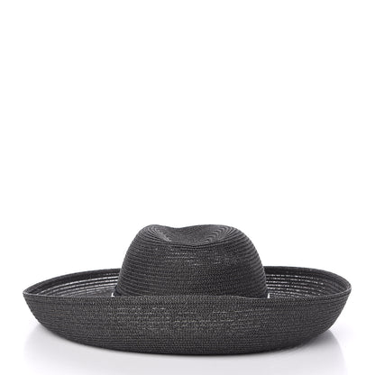 Christian Dior Straw Mexican Daytime Roses Hat Black 3 of 5