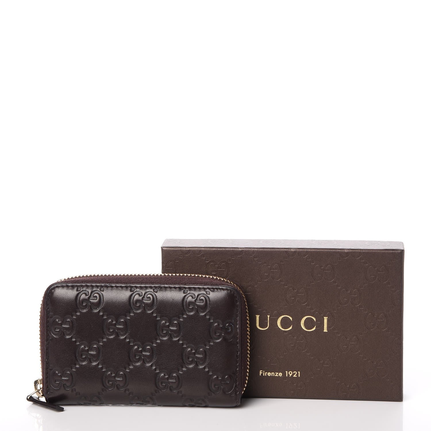 Gucci Guccissima Zip Around Card Case Chocolate 7 of 7