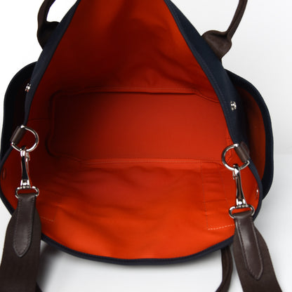 Hermes Toile Sac De Pansage Groom Bleu Navy Feu 7 of 13